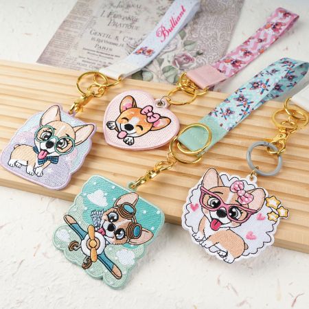 Low MOQ Embroidery Keychain with Sublimation Wrist Strap.