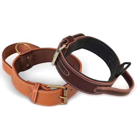 Brown Leather Training Dog Collar.