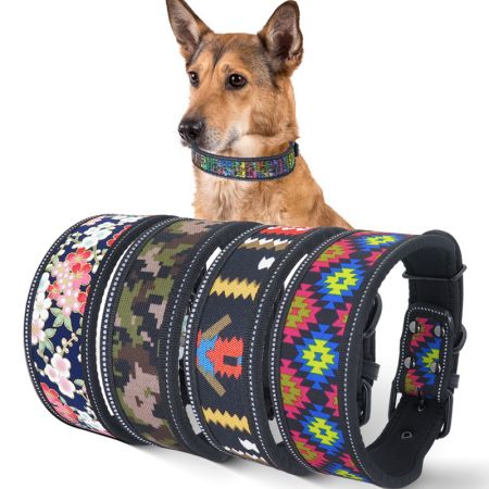 Оптовая продажа сетчатого подкладочного ошейника для собак с отражающими полосами.
