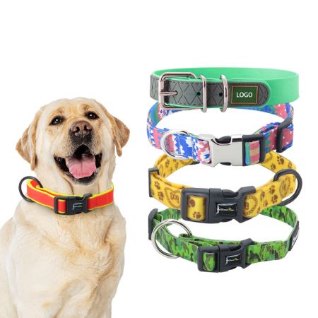 Collare per cani impermeabile in nylon con motivo - Collare per cani impermeabile in PVC all'ingrosso