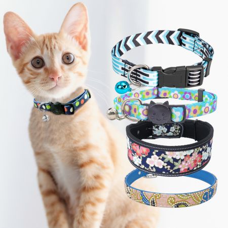 カスタム昇華転写テープ猫首輪 - ほつれのないウェビング猫首輪。