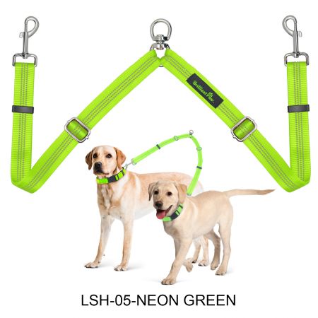 Accoppiatore per guinzaglio doppio per cani di taglia grande.