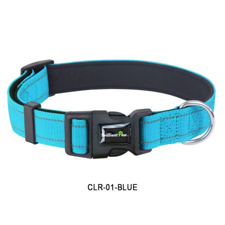 Colares de Cão Refletivos Azuis Personalizados.