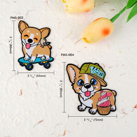 Pulcher Corgi Textilis Insigne Fridge Magnetes.
