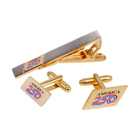 Custom Cufflinks Tie Bars For The 250th Anniversary Of America.