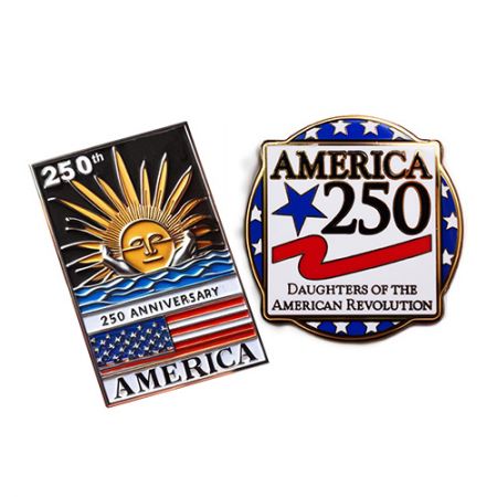Custom Metal Lapel Pins For The 250th Anniversary Of America.