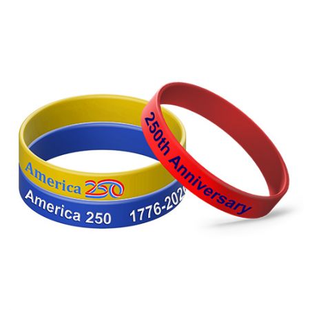Custom Silicone Wristbands For The 250th Anniversary Of America.