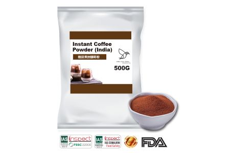 Pó de Café Solúvel (Índia) - A origem do pó de café solúvel contém chicória, o que confere um aroma especial ao pó de café queimado.