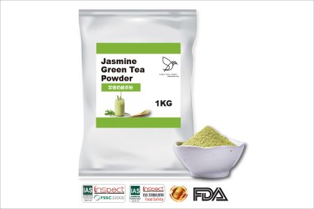 茉香奶綠茶粉 - 精選自然風味茉莉花香搭配優質奶精研製配方。