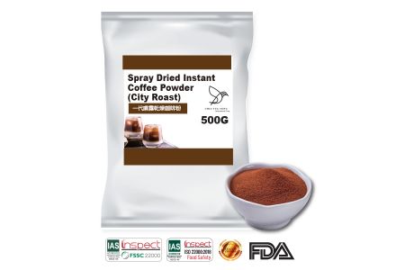 Polvere di caffè istantaneo essiccata a spruzzo (tostatura media) - La polvere di caffè istantaneo è il miglior prodotto per lo sviluppo di aromatizzanti per bevande preparate.