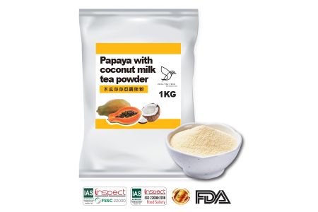 木瓜莎莎亞調味粉 - 木瓜椰子調味粉專業批發、新品開發以及特殊採購需求用途於手搖飲料及隨身包市場。