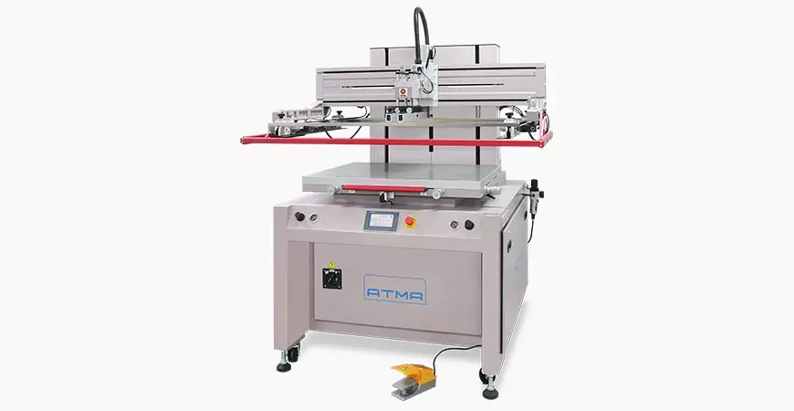 Electric flat screen printer AT-80P is suitable for screen printing on flexible or rigid material flat sheet such as Membrane Switch, Flexible Printer Circuits, Nameplate, Signage, Safety Security Card, Automotive Dashboard, Engine Gasket, Transfer Paper, Electro-luminescent, etcindustrial products.