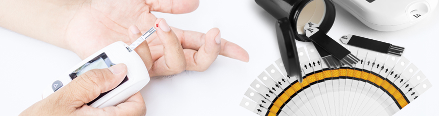 各式血糖测试片、尿酸试纸、胆固醇试片