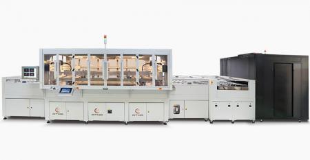 Vollautomatische CCD-registrierte leitfähige Glas-Siebdrucklinie - Realisierte vielfältige Touchscreen-Produktentwicklung, Großformatdruck, um Lösungen zur Herstellung in verschiedenen gewünschten Größen anzubieten und sofort das Ziel der kundenspezifischen Produktion zu erfüllen