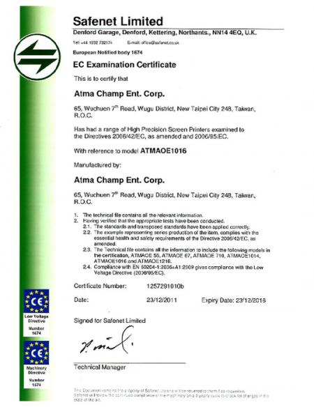La gama completa de tipo de cuatro columnas está aprobada por la certificación CE