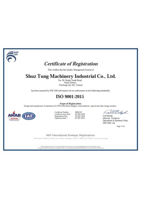 ISO 9001 from Shuz Tung