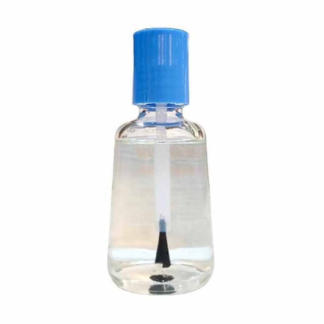 50ml round glass nail polish bottle with a plastic cap and black brush