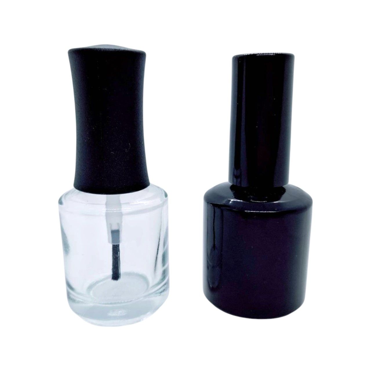 Bottiglia per smalto per unghie in vetro chiaro di forma rotonda da 15ml