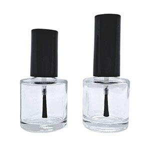 Frasco de esmalte de unhas redondo de vidro transparente de 10ml e 8ml