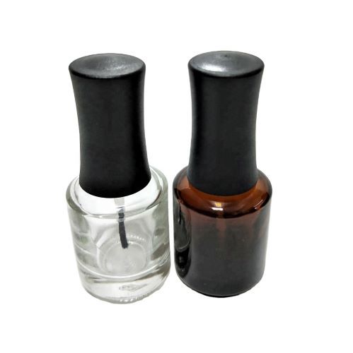 Bottiglia per smalto per unghie in vetro trasparente e ambrato da 15 ml con tappo e pennello
