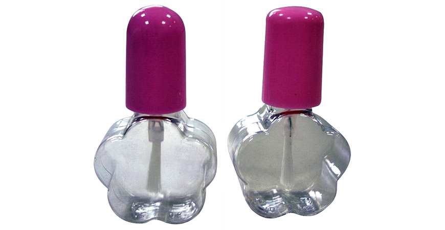 Bottiglie di plastica a forma di fiore da 7 ml per smalti per unghie a base d'acqua