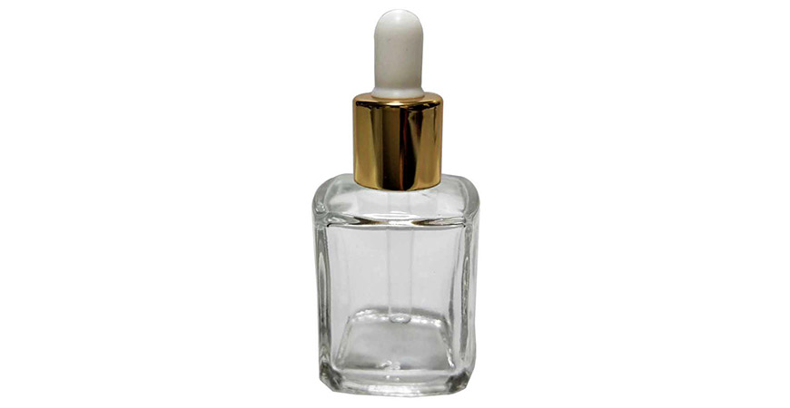 15ml Square Clear Glass Dropper Bottle for Skin Care and Cosmetic Oil