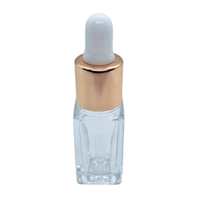 15ml Square Clear Glass Dropper Bottle for Skin Care and Cosmetic Oil