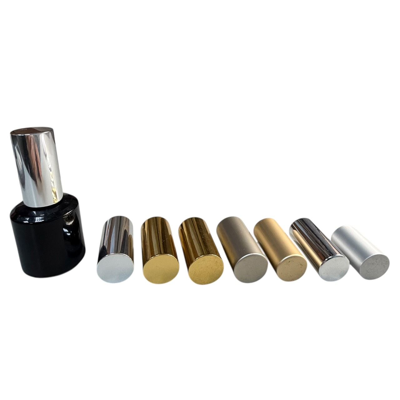Gold and Silver Aluminum Caps for nail polish bottles