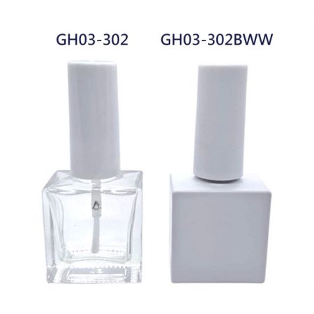 Botella de esmalte de uñas recargable de 12ml transparente – Tarro de vidrio vacío con tapa y brocha - Contenedor de vidrio vacío para esmalte de uñas de 12ml