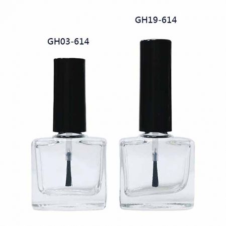 10ml Flat Square Shaped Glass Nail Polish Empty Bottle - 10ml empty glass bottle with #03 black lid or #19 black lid