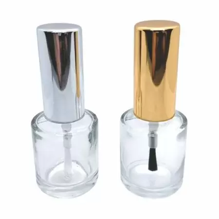 10ml Round Shaped Clear Glass Nail Polish Bottle Bulk - 10ml cylindrical glass nail polish bottle with aluminum cap