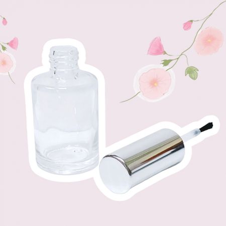 15ml clear glass bottle and aluminum cap with brush