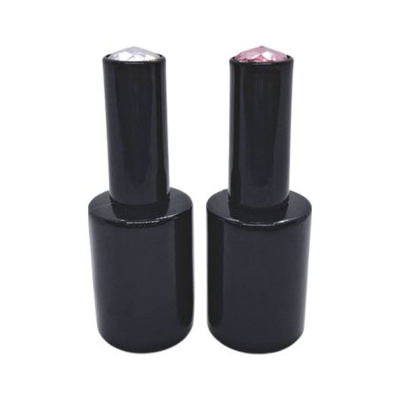 Bottiglia nera vuota in vetro cilindrica da 15ml - Bottiglia vuota per smalto per unghie da 15ml resistente ai raggi UV