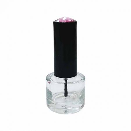 Botella de vidrio vacía para esmalte de uñas de 6 ml con tapa de plástico #04 con diamantes