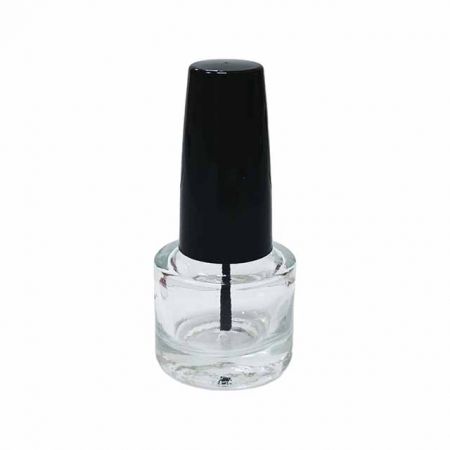 Nail polish glass bottle covered with #33 black plastic cap