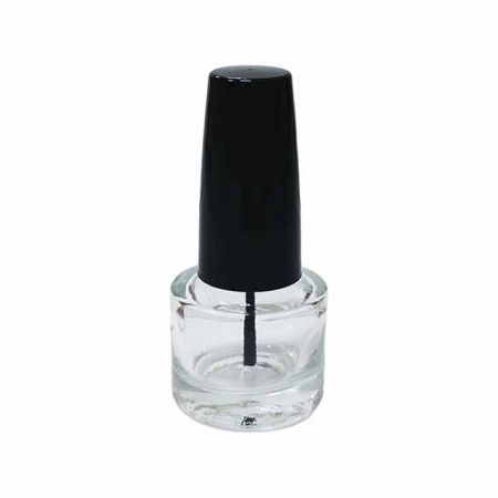 Bouteille en verre pour vernis à ongles avec capuchon en plastique noir #33