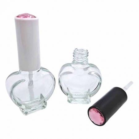 10ml glass bottle with black or white cap with gem