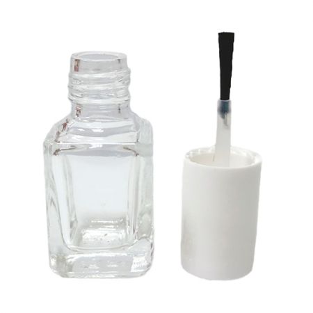 Стеклянная бутылка объемом 7 мл и пластиковая крышка с камнем и кисточкой
