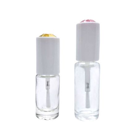 3ml and 5ml Cylindrical Shaped Clear Glass Nail Enamel Bottles - 5ml and 7ml cylindrical nail polish bottles