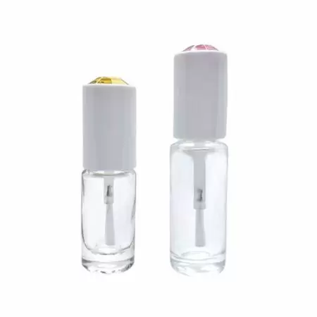 3ml and 5ml Cylindrical Shaped Clear Glass Nail Enamel Bottles - 5ml and 7ml cylindrical nail polish bottles