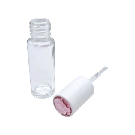 キャップブラシ付きの7ml空ガラスボトル