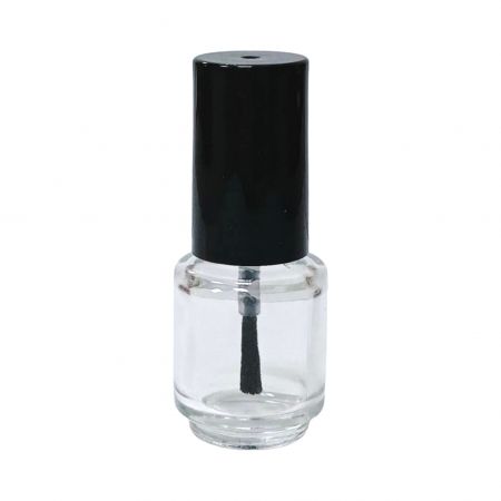 Botella de esmalte de uñas de vidrio transparente redonda de 5 ml