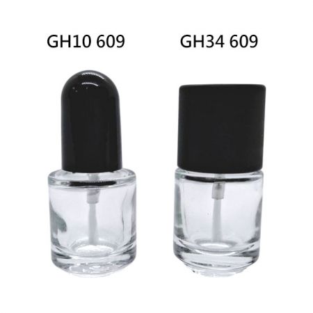 Fabricante de botella de esmalte de uñas vacía de vidrio claro redonda de 5ml - Botellas GH10609 y GH34609