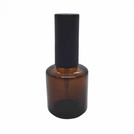 Pequeno recipiente cilíndrico âmbar com tampa e pincel #12