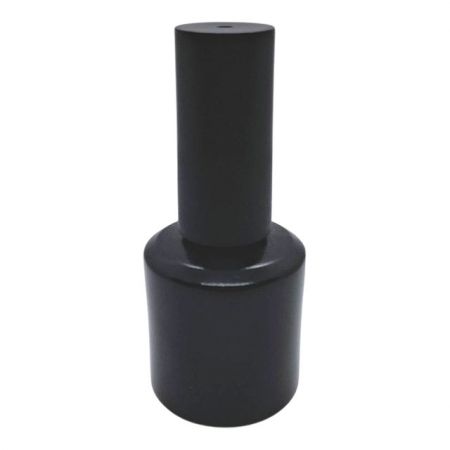 Bottiglia vuota per smalto per unghie in PP da 15ml nera opaca