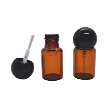 3ml Skin Care Serum and Nail Polish Amber Glass Bottle - 3ml Amber Glass Bottle with Cap and Brush