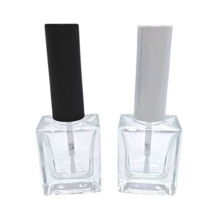 Garrafa de Vidro Retangular Vazia de 12ml - Recipiente de vidro vazio para esmalte de 12ml