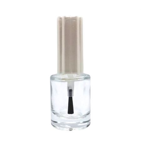 Contenedor cilíndrico de 10 ml con tapa de plástico en forma de flor perlada - Contenedor de vidrio vacío para esmalte de uñas de 10 ml