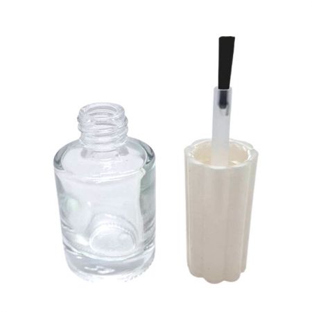 Botella de vidrio con tamaño de cuello 13/415 con tapa de plástico y brocha