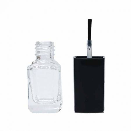 Botella de vidrio vacía de 7 ml con tapa negra rectangular #23